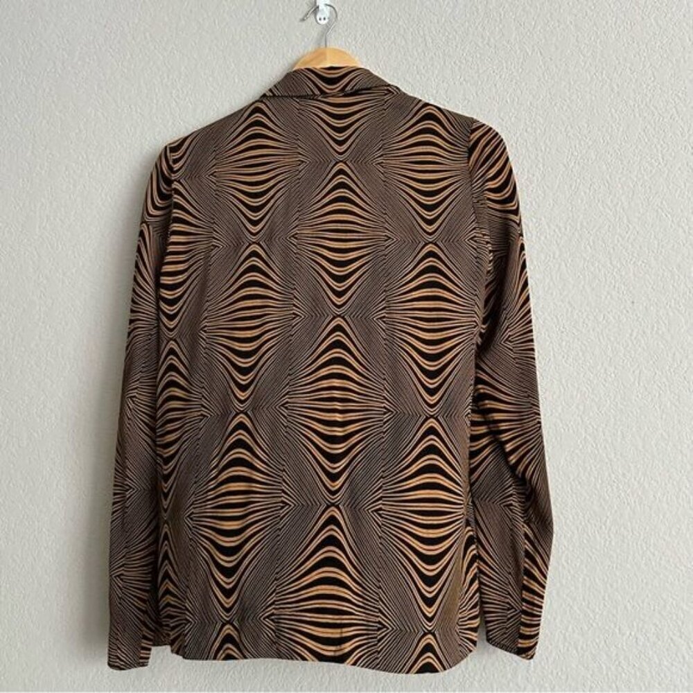 Mango Retro-print shirt Blazer Size 4 - Picture 4 of 8